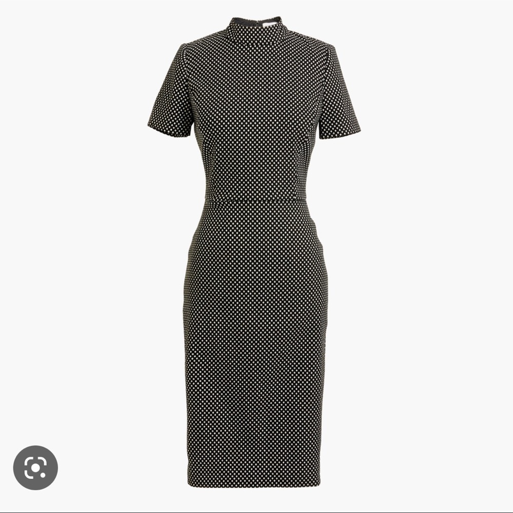 JCrew Short-sleeve mockneck jacquard dress / 00